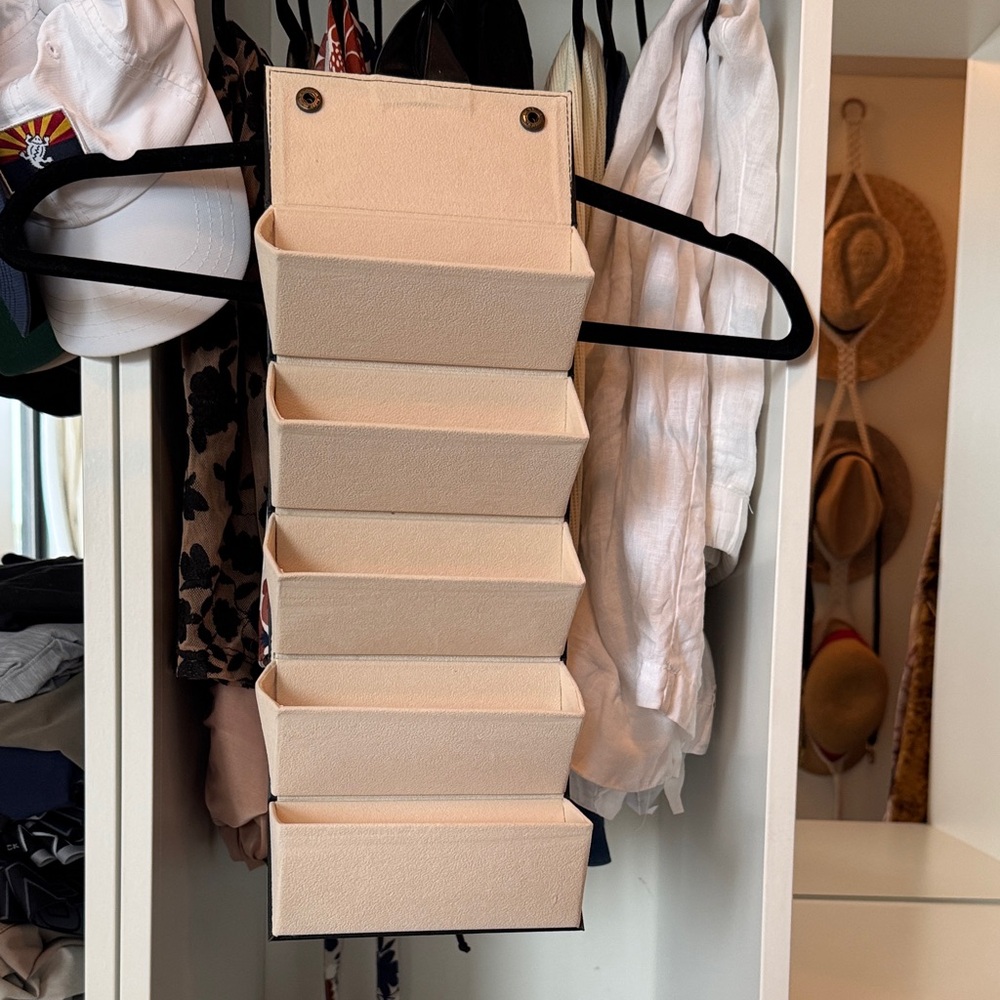 Hanging Sunglass Organizer with Multiple Pockets